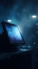 Poster - Futuristic point of sale terminal with digital overlay
