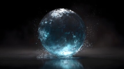 Poster - Holographic globe made of splashing water elements in 3D