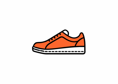 Running shoes line icon line art vector illustration
