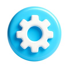 Fototapete - 3d icon of white gear 3d icon isolated on white background