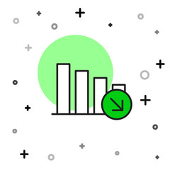 Poster - Filled outline Financial growth decrease icon isolated on white background. Increasing revenue. Vector