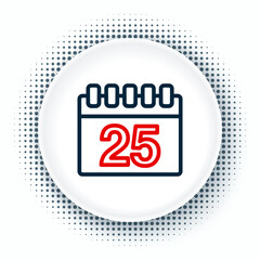 Poster - Line Calendar icon isolated on white background. Event reminder symbol. Colorful outline concept. Vector