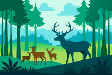 Naklejka na meble deer in the woods