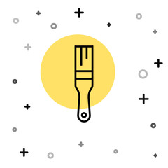 Poster - Black line Paint brush icon isolated on white background. Random dynamic shapes. Vector