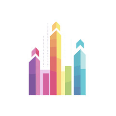 Poster - Abstract Business Growth Chart with Upward Arrows in Pastel Colors Over White Background
