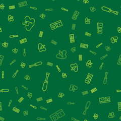 Poster - Set line Cloud and lightning, Screwdriver and Electric switch on seamless pattern. Vector