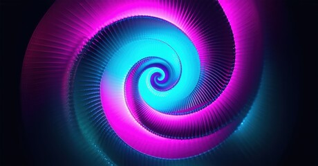 Aufkleber - Bright spiral design. Vivid blue, magenta hues create mesmerizing effect. Dark background emphasizes swirling pattern, light radiates outward.
