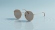 © Eko - Elegant Gold-Rimmed Sunglasses Reflecting Light on a Calm Water Surface variation 2