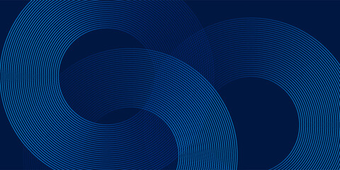 Poster - modern blue background with curved and overlapping blue gradient lines, vector