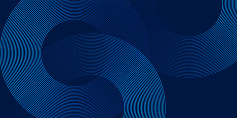 Poster - modern blue background with curved and overlapping blue gradient lines