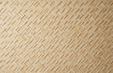 Aufkleber - Wicker pattern background. Natural light brown color wall texture made from bamboo and rattan material. Handmade home decor detail. Traditional asian craft. Rustic woven surface.
