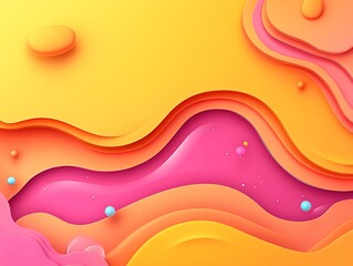 Poster - Abstract Multilayered Backdrop with Smooth, Wavy Edges and 3D Accents