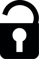 Poster - Illustration of unlock security icon vector illustration for access control and data protection with open padlock symbol design vector