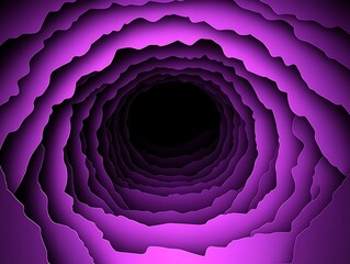Poster - Abstract Purple Tunnels, Digital Art with Deep Perspective and Shadows