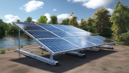 Poster - A solar-powered ground station with adjustable frames, designed to capture maximum sunlight.