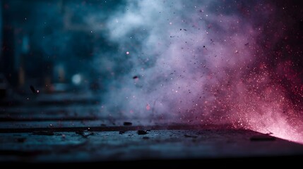 Poster - Sparks from laser welding in an industrial workshop