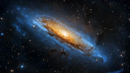 Wall Mural - 4K Galaxy spiral motion video seamless loop galaxy exploration video cosmic video glittering galaxy video glowing milky way video twinkling nebulas video