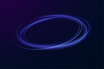 Poster - Blue neon ring. Glowing circle. Glow effect. Round light frame. abstract light lines of movement and speedAbstract light lines of movement and speed. light blue ellipse.