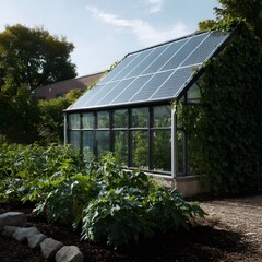 Poster - A solar powered greenhouse in a lush natural setting