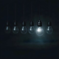 Poster - One Bright Idea Shines Among Darkened Bulbs
