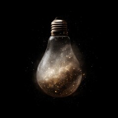 Poster - Floating galaxy filled light bulb