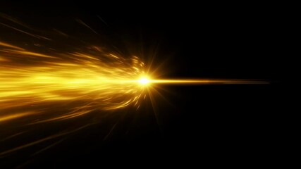 Poster - Bright golden light moving fast with trailing energy particles. Power burst or abstract digital data transfer visualization footage.