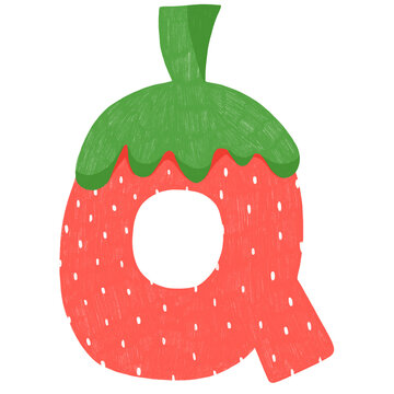 Alphabet Q Strawberry