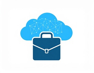 Poster - Abstract Cloud Briefcase Technology Icon
