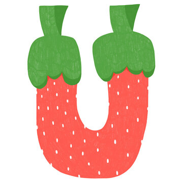 Alphabet U Strawberry