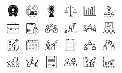 Aufkleber - Set of business and finance icons representing various concepts and actions for professional purposes