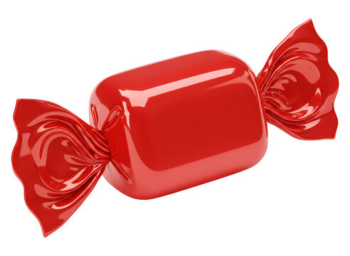 Red candy wrapper isolated on transparent background