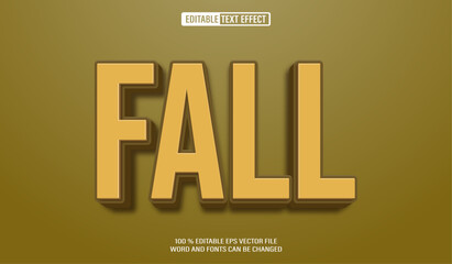 Leinwandbilder - Editable 3d text style effect - Fall Autumn Season text effect Template