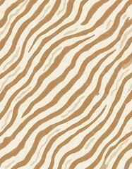 Fototapete - Seamless zebra pattern illustration. Beige brown stripes on white background. Animal print for fabric design, wallpaper, wrapping paper, fashion, clothing, decor.