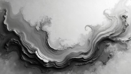 Aufkleber - Monochrome paint texture with swirling motion. Artistic grey, white background. Abstract design with swirls, creating visual interest. Modern artwork for creative projects, decor, posters, cards,