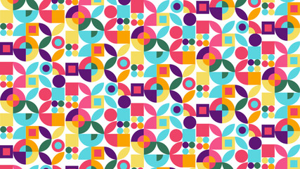 Aufkleber - Abstract colorful seamless geometric pattern polygon mosaic vector background illustration. Modern geometric abstract seamless pattern vector background. Ornagte low poly background design.
