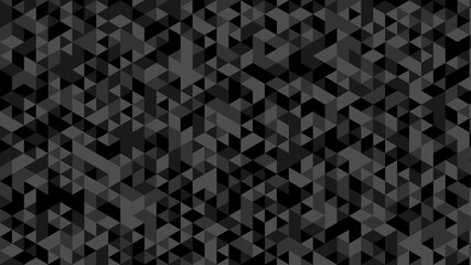 Poster - Abstract gray seamless geometric pattern polygon mosaic vector background illustration. Seamless black and white geometric pattern low-poly backdrop background. Black white triangle geometric pattern