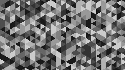 Poster - Abstract gray seamless geometric pattern polygon mosaic vector background illustration. Seamless black and white geometric pattern low-poly backdrop background. Black white triangle geometric pattern