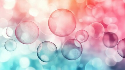 Poster - Abstract colorful bokeh with pink, blue, and purple circles for creative backgrounds