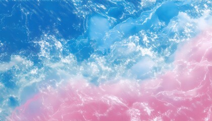 Poster - dreamy pastel sky with textured halftone clouds blending vibrant blue and soft pink tones, ideal for modern web design, branding, print layout, or digital wallpaper


