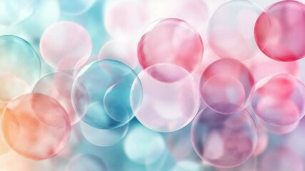 Poster - Colorful Bubbles in Soft Pastel Shades Creating a Dreamy Abstract Visual