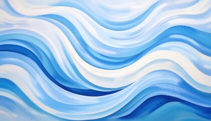 Poster - fluid abstract wave illustration with textured blue and beige curves in dynamic motion on white canvas background, ideal for web design, branding, poster, or print media use in ocean themed concepts

