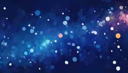 Aufkleber - dreamy blue bokeh lights on dark abstract background with soft glows and scattered sparkles for digital wallpaper, branding, website header, poster design, or futuristic visual content

