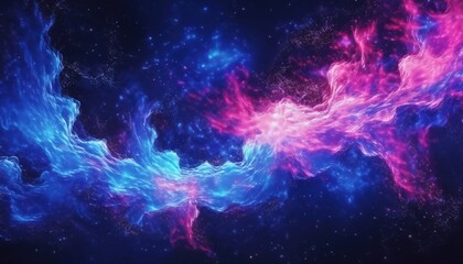 Aufkleber - vivid cosmic nebula swirl with glowing pink and blue energy clouds in deep space, perfect for futuristic web design, sci-fi poster, or digital art background

