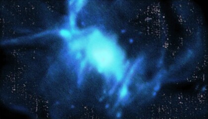 Poster - vibrant electric blue cosmic nebula texture with halftone pattern for futuristic web design, sci-fi branding, poster background, or digital art project use

