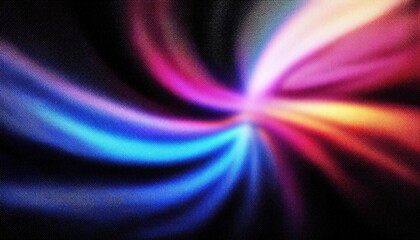 Aufkleber - vibrant neon color wave on black background for modern web design, abstract print, or digital branding with glowing fluid light flow and high contrast gradients

