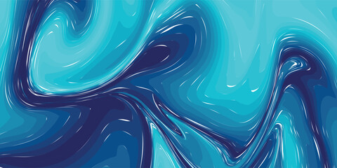 Poster - modern abstract bluel gradient wavy lines 3d background. eps 10