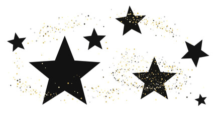 Poster - Elegant star constellation with golden dust adds a touch of magic and wonder