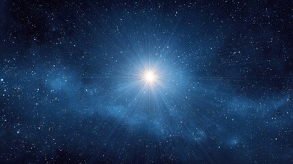 Bright Star in a Deep Blue Cosmic Nebula