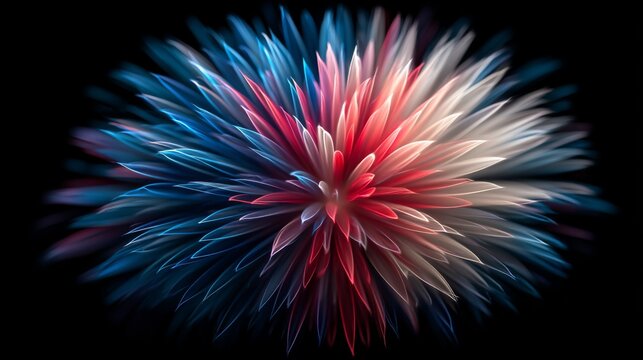 Abstract Red White Blue Light Explosion