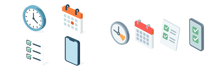 Poster - Visual elements of time management tools with clocks, calendars, and to-do lists for productivity enhancement